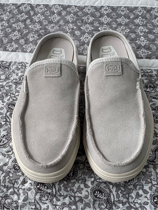 Hey Dude Shoes - Hey Dude Women's Slip-On Mules in Light Gray Suede